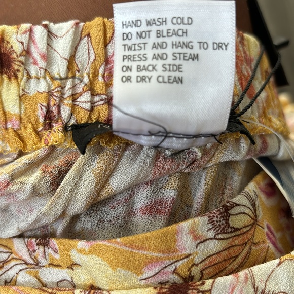 Rachel Zoe Floral Ruffle Wrap-Around midi Skirt Yellow size small - Picture 8 of 11